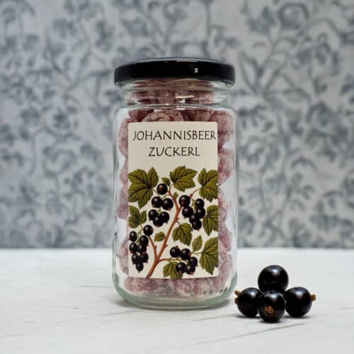 Johannisbeer Zuckerl im Glas – Bonbons mit Johannisbeergeschmack