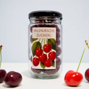Wildkirsche Zuckerl im Glas – fruchtige Bonbons mit intensivem Kirschgeschmack